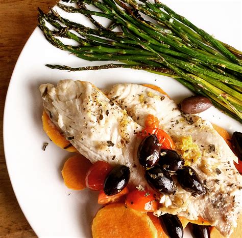 Preheat the oven to 400f. Baked White Fish over Sweet Potato | Recipes, Food, Baking