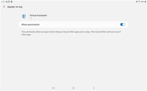 Allow The Appear On Top Permission In Settings - Virtual Assistant Client (Android)