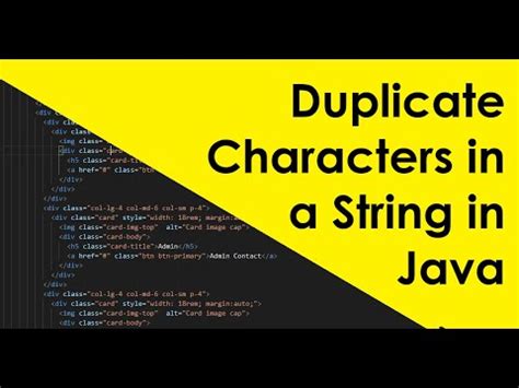 Duplicate Characters In A String In Java Youtube