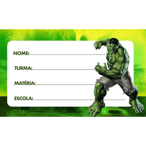 20 Etiquetas Escolar Hulk Volta As Aulas Shopee Brasil