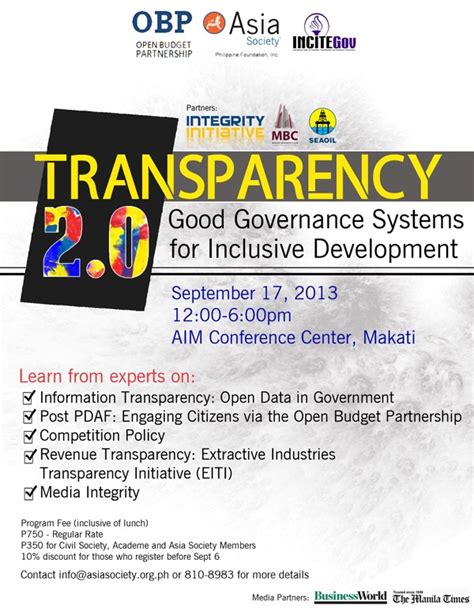 Transparency 20 Good Governance Systems For Inclusive Development