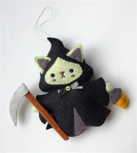 Felt Pdf Sewing Pattern Grim Reapurr Halloween Ornament Grim Reaper