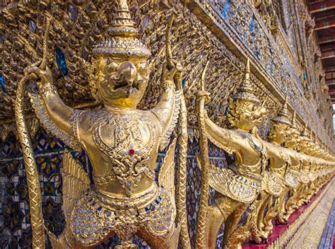 A Garuda Fairy On Wat Prakeaw Temple In Bangkok Thailand Stock