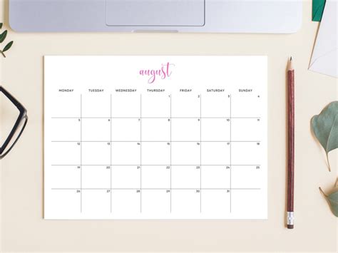 2024 Calendar Printable Monthly Calendar 2024 Handwritten Colorful A4