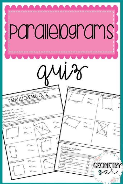 Play this hour's trivia about geometry mixed quiz game a new geometry quiz every hour! Parallelograms Quiz | High school math activities ...