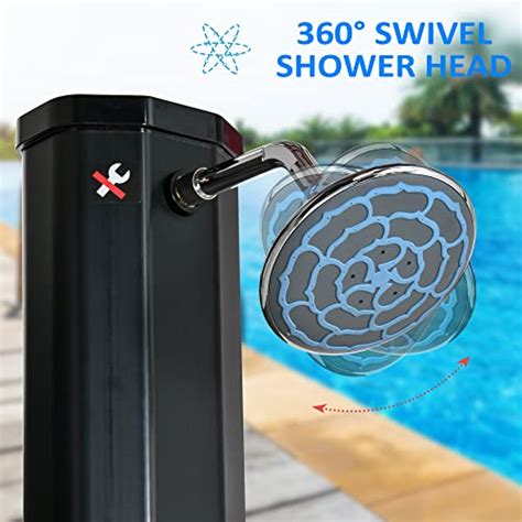 Outsunny 7ft Outdoor Solar Heated Shower With 360 Rotating Shower Head