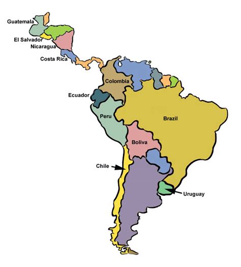 Labeled South America Map Clipart Best