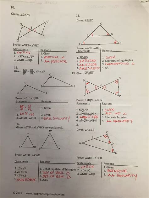 Honors Geometry Vintage High School Section 7 3 Proof Practice