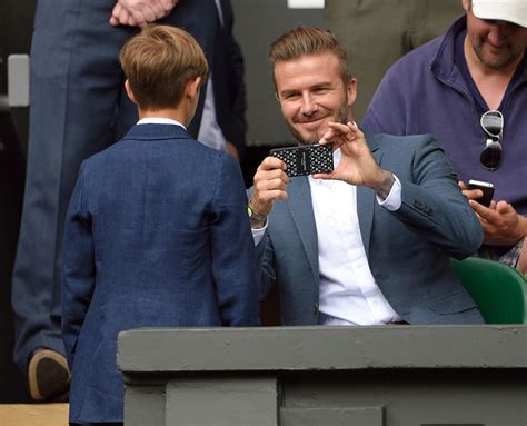 David beckham is one of britain's most iconic athletes whose name is also an elite global advertising brand. Pictures of David Beckham With Son Romeo at 2015 Wimbledon ...