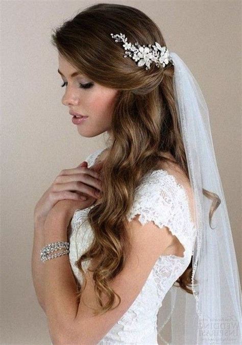 20 Wedding Hairstyles For Long Hair With Veils Romantic Half Up Half