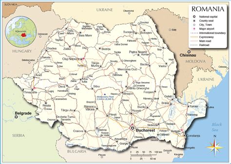 Regions list of romania with capital and administrative centers are marked. Political Map of Romania - Nations Online Project