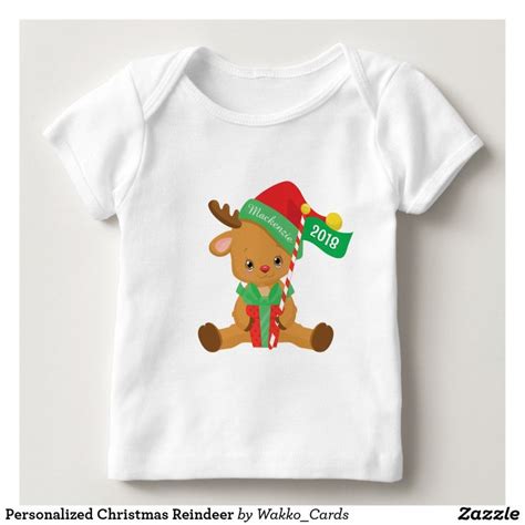 Personalized Christmas Reindeer Baby Christmas Shirt Baby Christmas