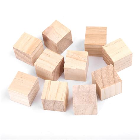Wood Cubes Natural Unfinished Wooden Blocks Craft Small Wood Square