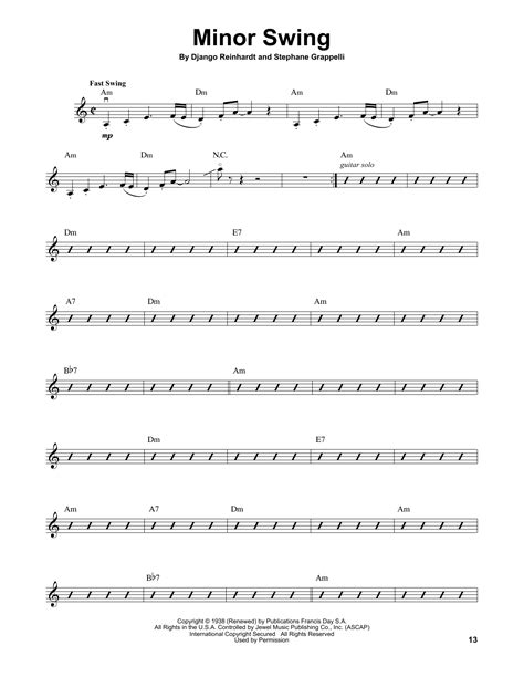 stephane grappelli minor swing sheet music notes download printable pdf score 251360