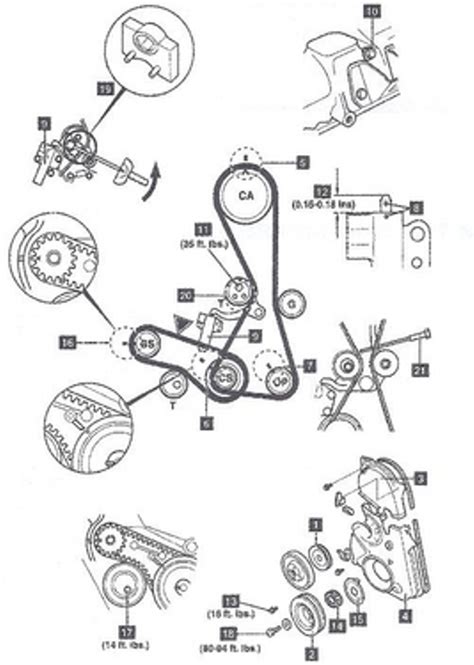 Timing marks for 1997 2.4 litre petrol engine