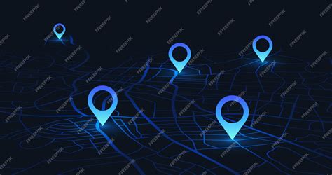 Premium Vector Gps Tracking Map Track Navigation Pins On Street Maps