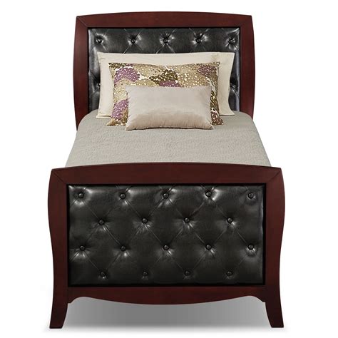 Jaden Full Tufted Bed Merlot Value City Furniture And Mattresses