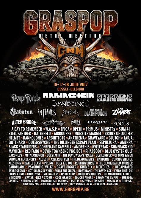 2017 (mmxvii) was a common year starting on sunday of the gregorian calendar, the 2017th year of the common era (ce) and anno domini (ad) designations, the 17th year of the 3rd millennium. Graspop Metal Meeting 2017: Geruchten | Bevestigingen ...