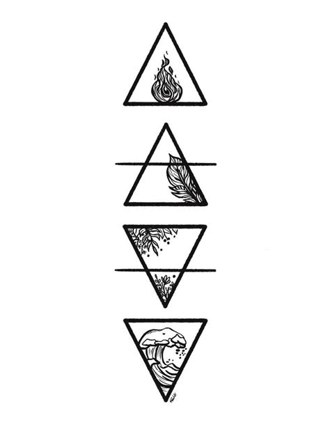 Los Cuatro Elementos Fuego Aire Tierra Y Agua Impresión Etsy
