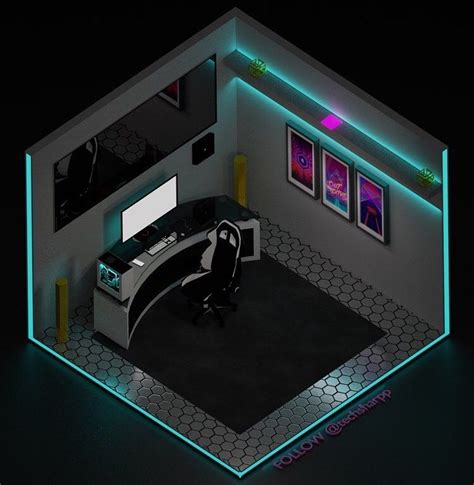 Bedroom Gaming Room Design 3d