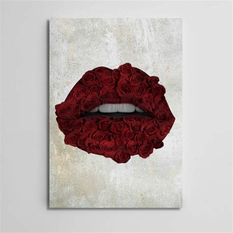 Roses Lips Art Lips Canvas Musaartgallery™