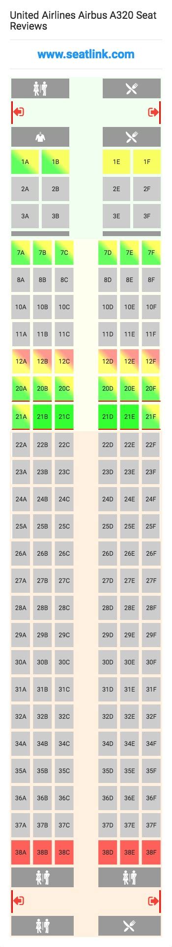 United Airlines Airbus A320 Seating Chart Updated March 2022 Seatlink