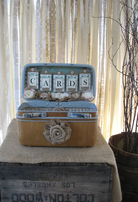 Sale Vintage Suitcase Wedding Card Box Wedding Card Holder