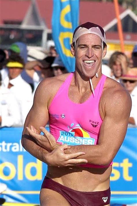 Wearing Pink Australian Surf Lifesaver Speedos In The Aussie Surf Is A