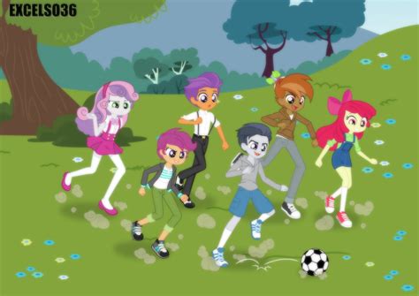Safe Artist Excelso Apple Bloom Button Mash Rumble Scootaloo Sweetie Belle