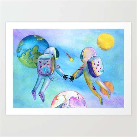 Astronauts Art Print By Anne Vree Illustration Society6