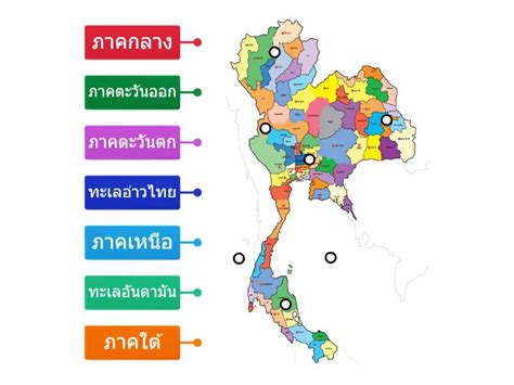 แผนที่ประเทศไทย - แผนภาพที่มีป้ายกำกับ