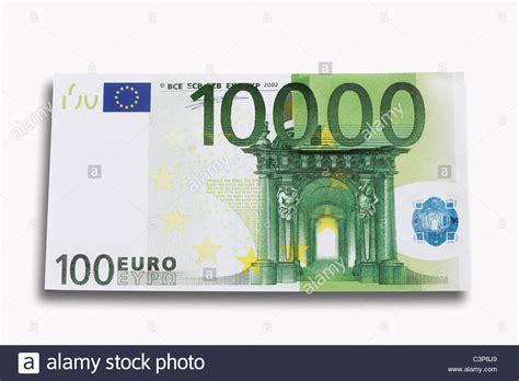 Aber wie erkennt man, woher die scheine kommen? 10000-Euro-Schein auf weißem Hintergrund, Nahaufnahme Stockfoto, Bild: 36754433 - Alamy