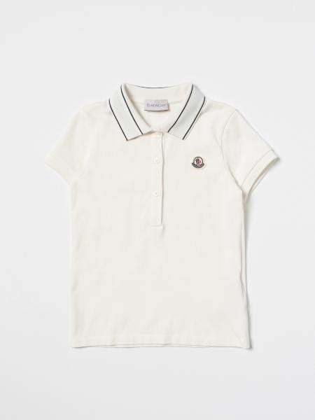 MONCLER Polo Shirt In Cotton With Logo White Moncler Polo Shirt