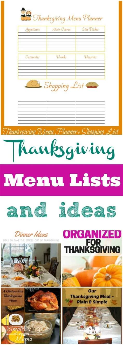 Thanksgiving Menu List Ideas For Your Thanksgiving Meal Simple Living