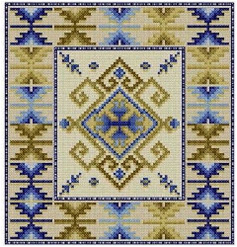 Cross stitch geometric floral pattern. Bayram, Geometric Counted Cross Stitch and Back Stitch ...