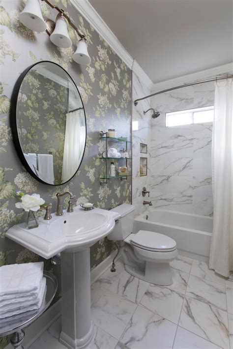 Bathroom With Floral Wallpaper Hgtv