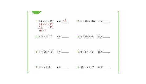 linear equations algebra 2 worksheets