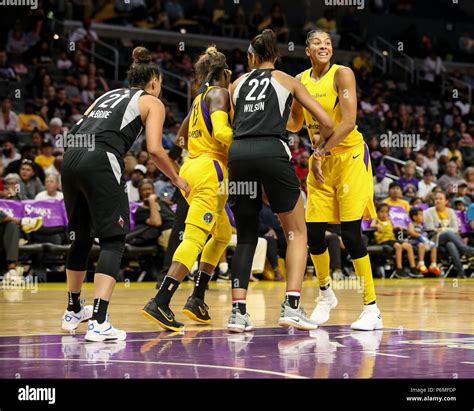 Los Angeles Sparks Forward Candace Parker 3 On A Screen During The
