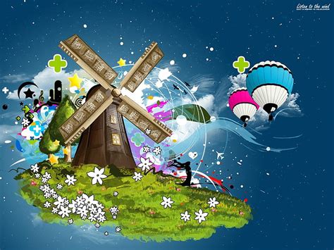 Art Windmill 1080p 2k 4k 5k Hd Wallpapers Free Download Wallpaper