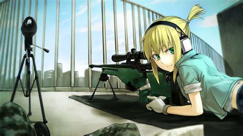 wallpaper 1920x1080 px anime girls iris material sniper sniper rifle snipers 1920x1080