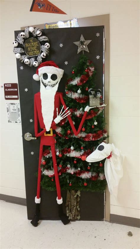 Tired of a good old christmas pine tree? The Nightmare before Christmas door | Holiday door ...