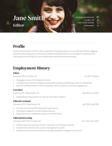 How To Write A Résumé Employment History Section Examples