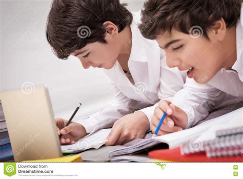 Classmates Doing Homework Stock Photo Image Of Hometask 76661160