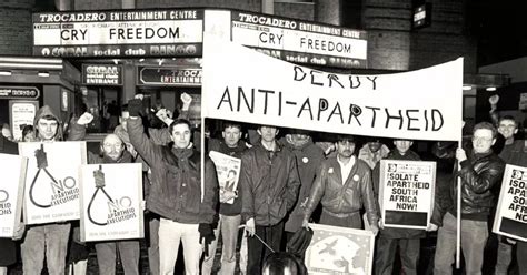 Anti Apartheid Demonstration In Derby Took Place During Decade Of