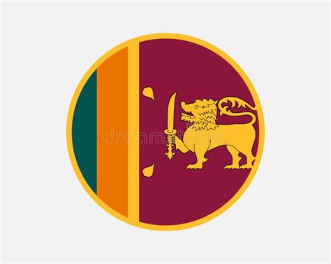 Sri Lanka Round Country Flag Sri Lankan Circle National Flag Stock