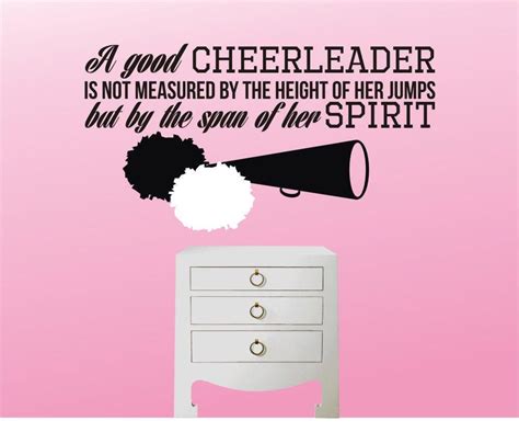 Inspirational Cheerleading Quote Pom Poms And Megaphone Wall Decal Wall