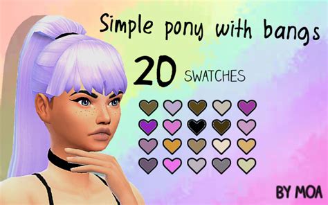 Sims 4 Maxis Match Finds — Moamakescc Simple Pony With Bangs Hey I