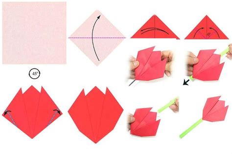 Мастер класс по изготовлению тюльпана из бумаги в технике Оригами