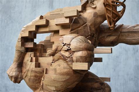 Eye Catching Wood Sculptures With Unique “pixelation” Style Art Sheep