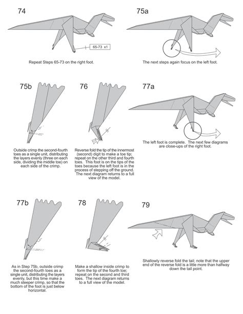 Coba ikuti diagram di bawah ini. OnOy - Origami: Cara membuat Origami Tyranosaurus (1)